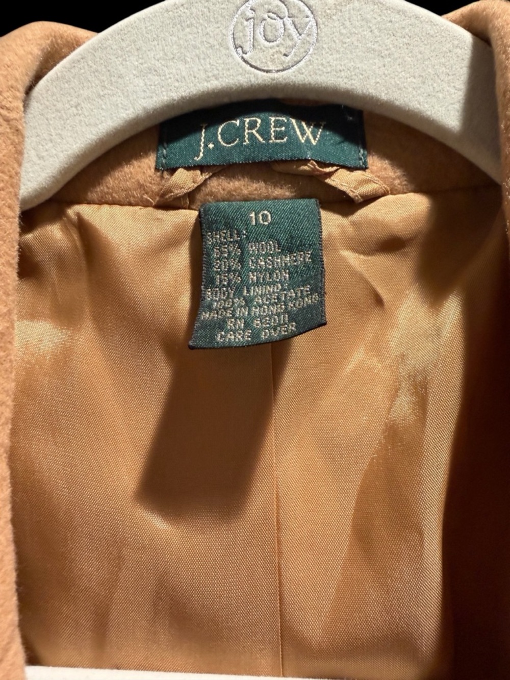 Vintage J.Crew single-breasted wool-cashmere blazer camel - Picture 2 of 3